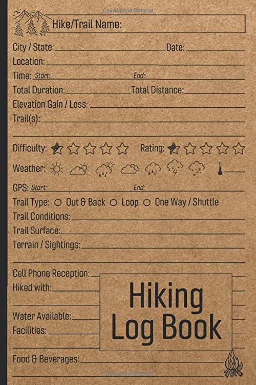 Hiking Log Notebook